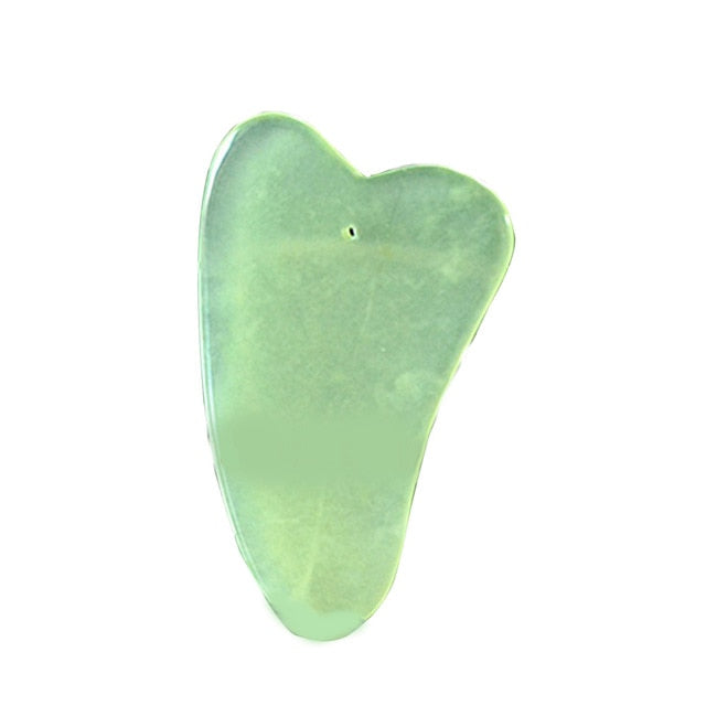 2 in 1 Green Roller and Gua Sha Tools Set by Natural Jade Scraper Massager  Eye Face Neck Thin Lift Relax Slimming Tools